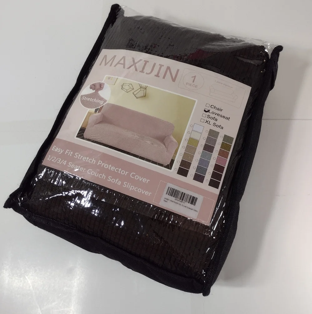 Maxijin Stretch Loveseat Cover in Dark Brown